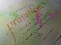 Deianira, calligrafia, cancelleresca, Primavera, Neruda