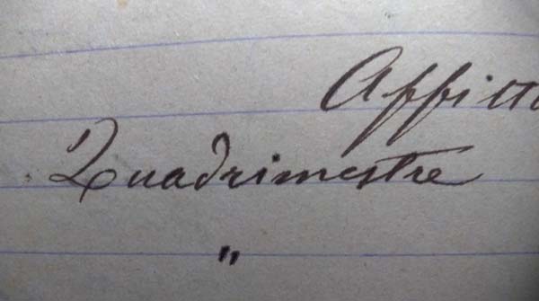Grafia in un Registro del 1894