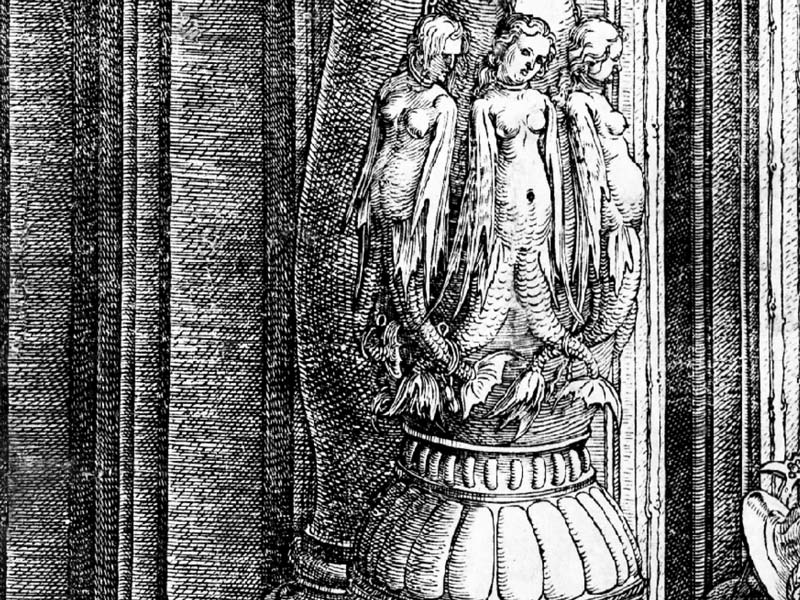 Dettaglio della Porta d'Onore, xilografia di Albrecht Dürer